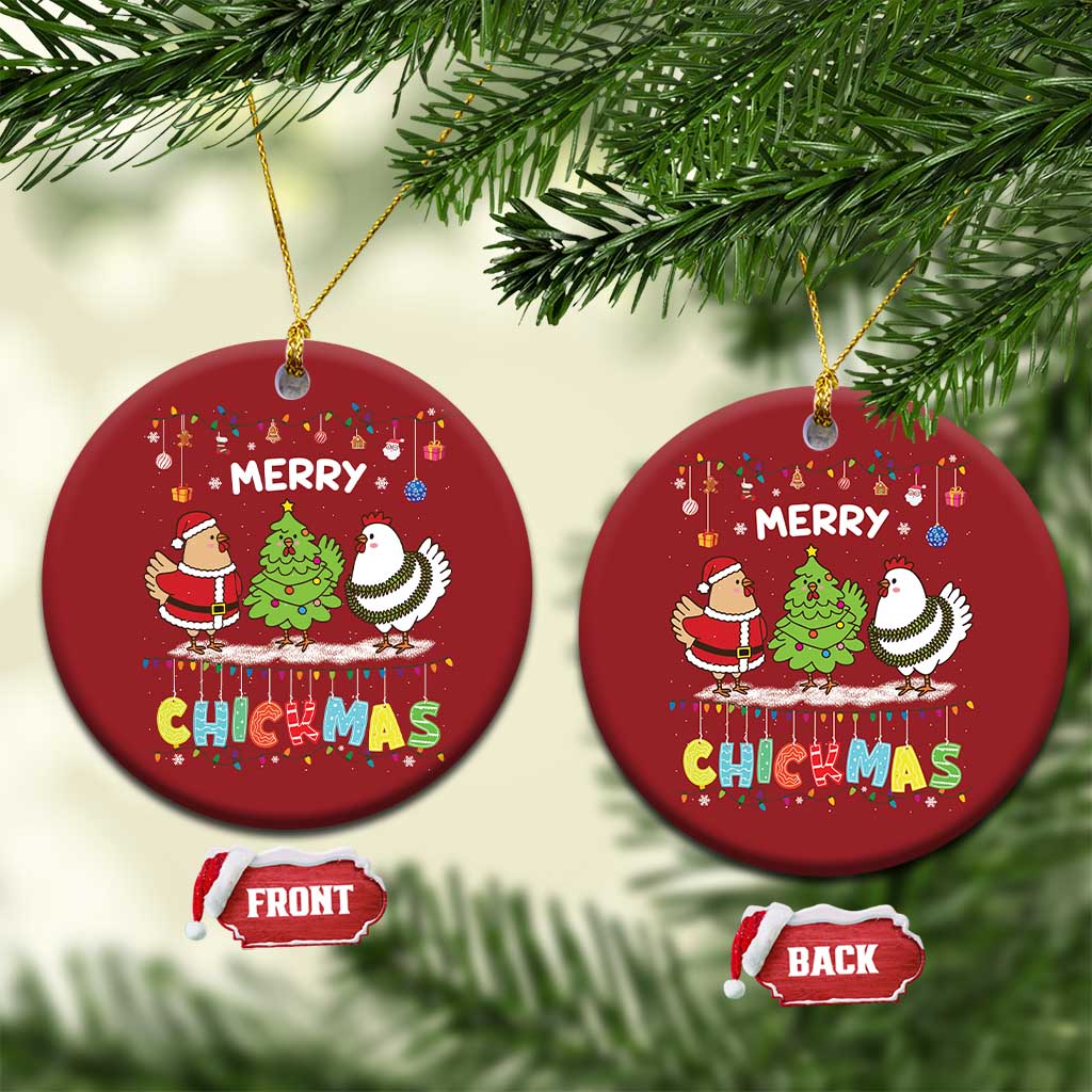 Xmas Chickens Christmas Ornament Lover Gift Farm Gift Merry Chickmas TS10