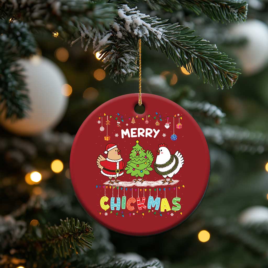 Xmas Chickens Christmas Ornament Lover Gift Farm Gift Merry Chickmas TS10
