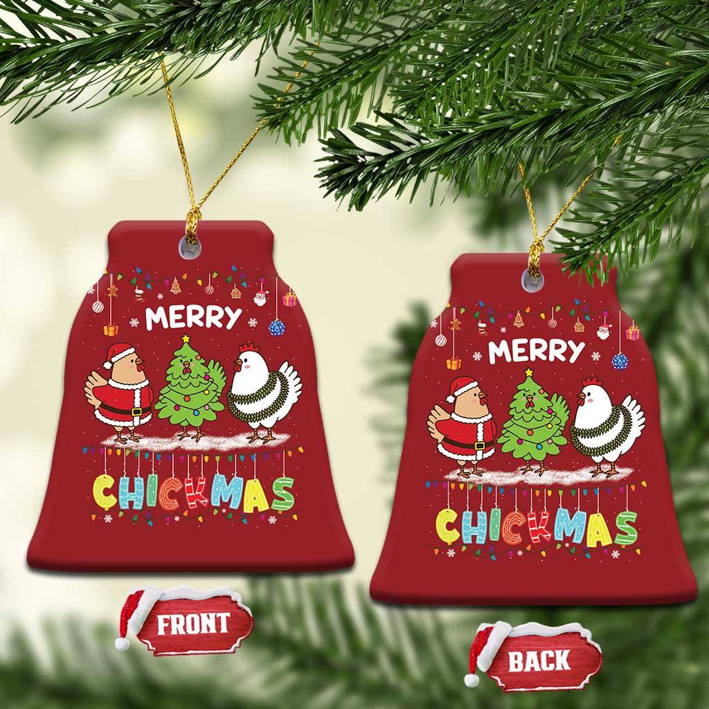 Xmas Chickens Christmas Ornament Lover Gift Farm Gift Merry Chickmas TS10