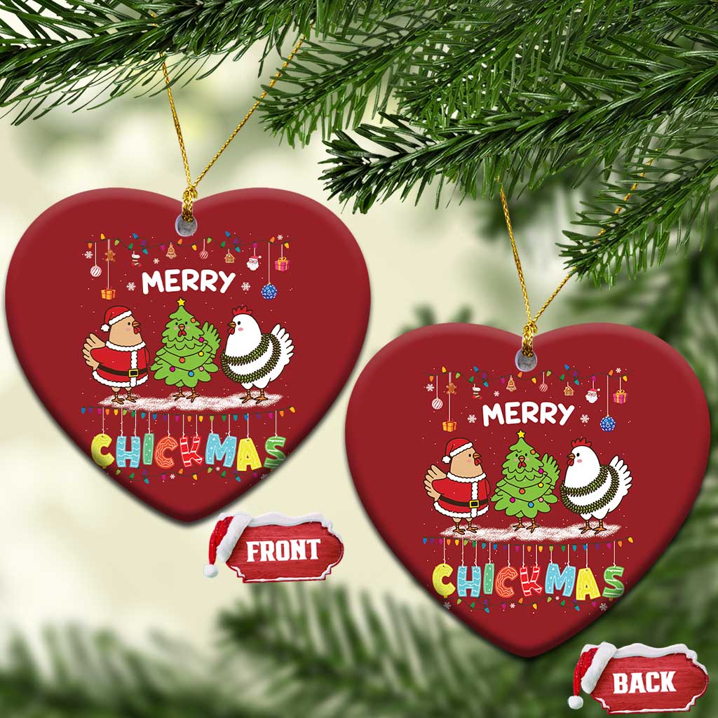 Xmas Chickens Christmas Ornament Lover Gift Farm Gift Merry Chickmas TS10