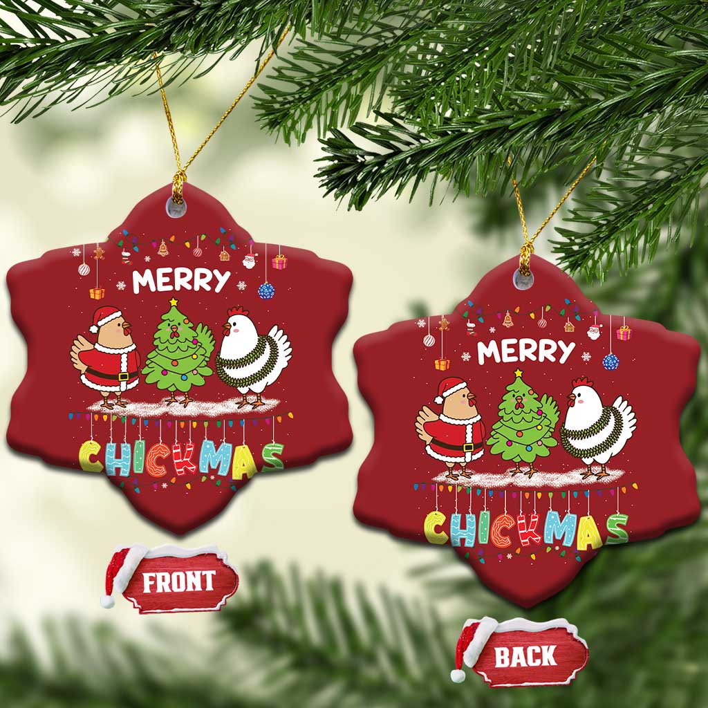 Xmas Chickens Christmas Ornament Lover Gift Farm Gift Merry Chickmas TS10