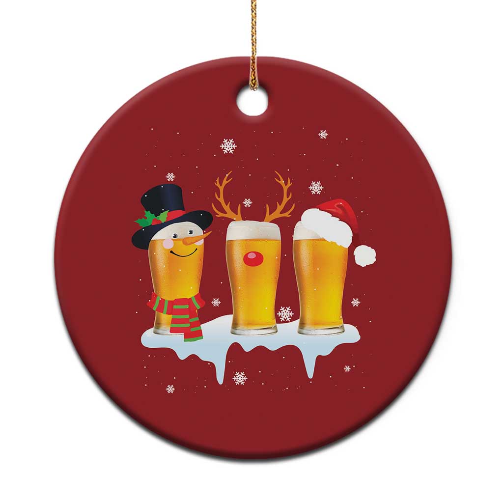 Funny Beer Christmas Ornament Reindeer Santa Drinking Lovers TS10