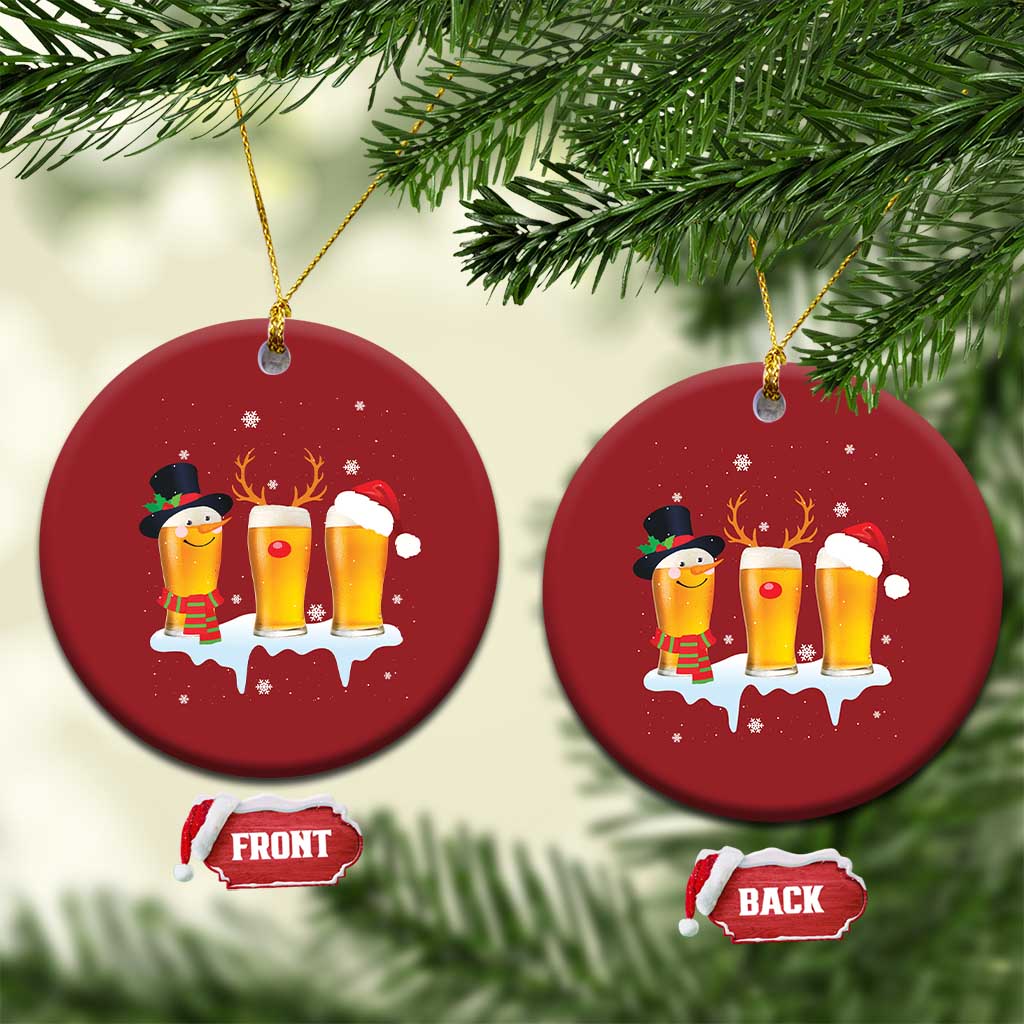 Funny Beer Christmas Ornament Reindeer Santa Drinking Lovers TS10
