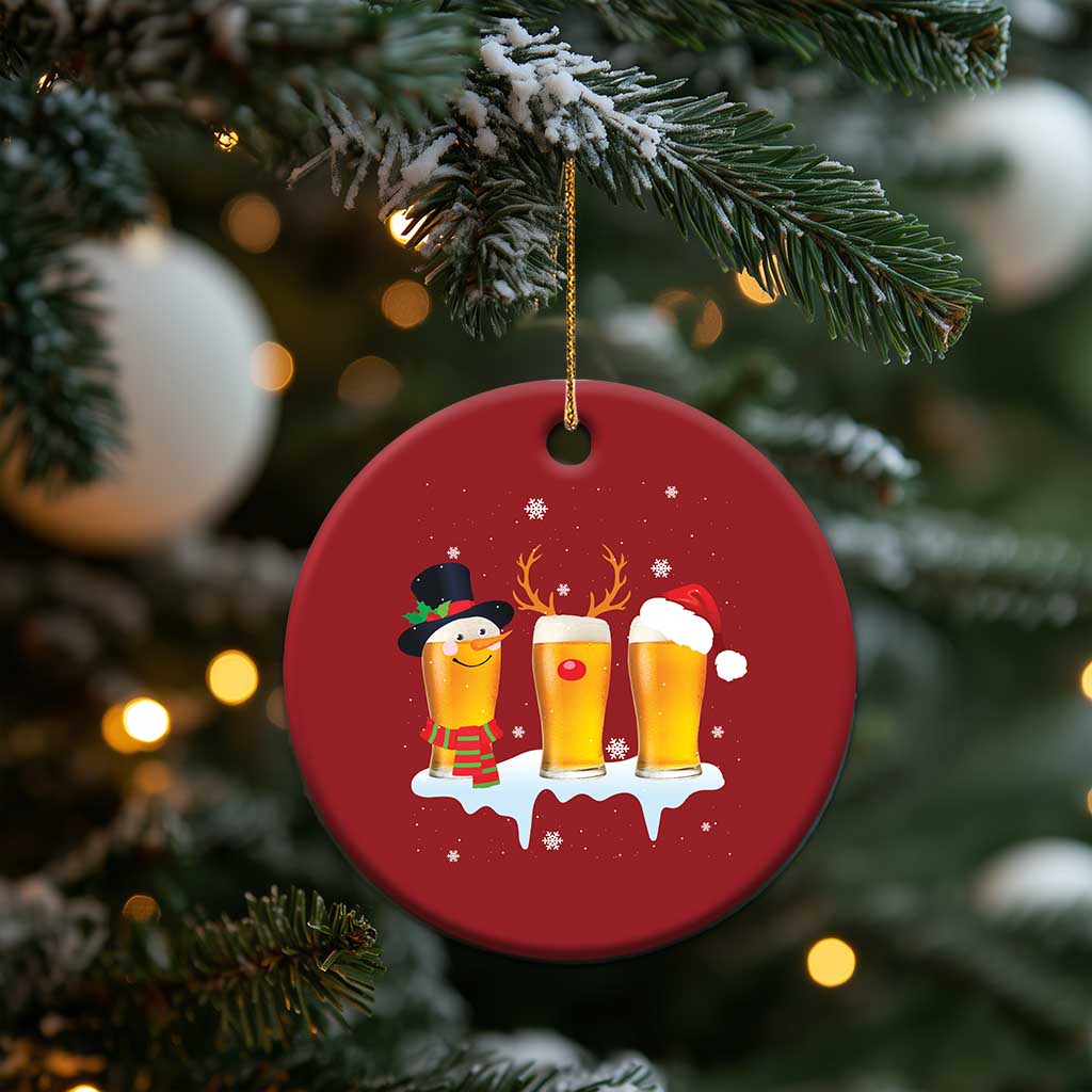 Funny Beer Christmas Ornament Reindeer Santa Drinking Lovers TS10