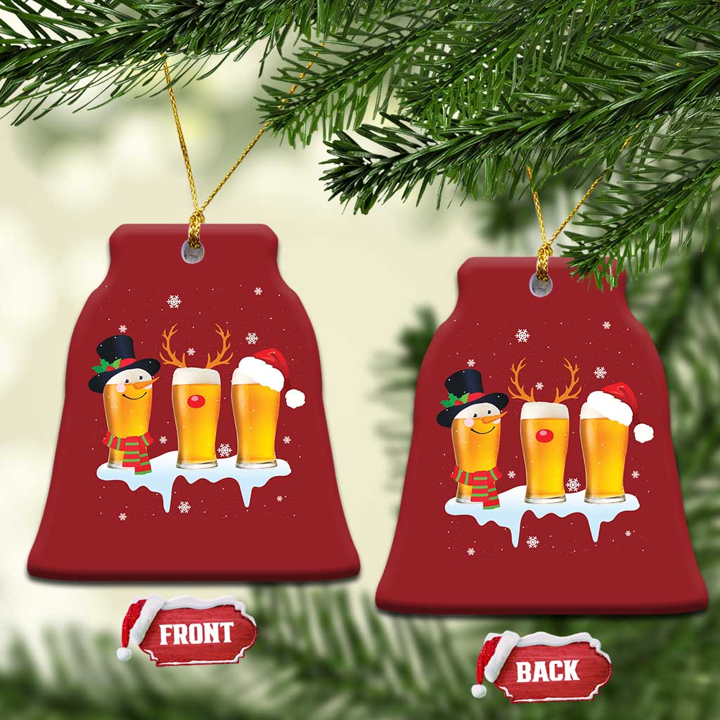 Funny Beer Christmas Ornament Reindeer Santa Drinking Lovers TS10