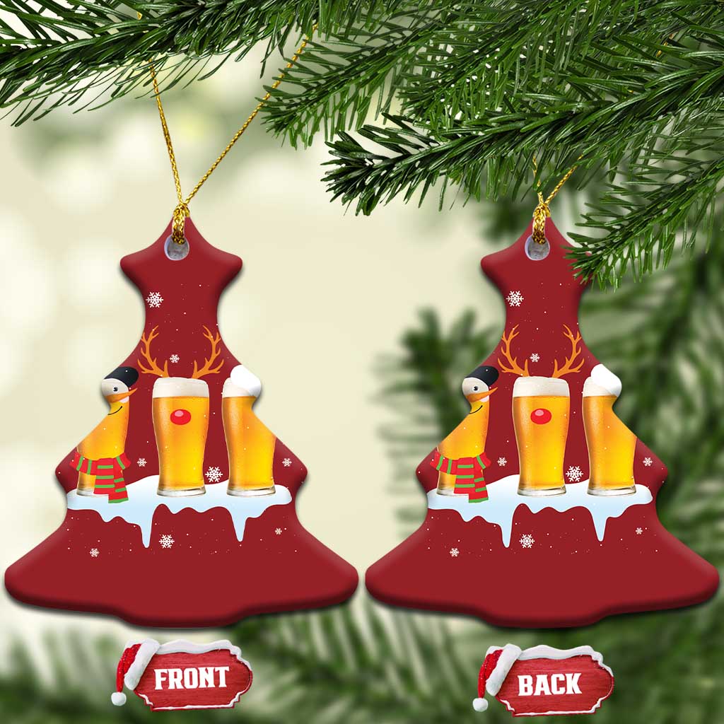Funny Beer Christmas Ornament Reindeer Santa Drinking Lovers TS10