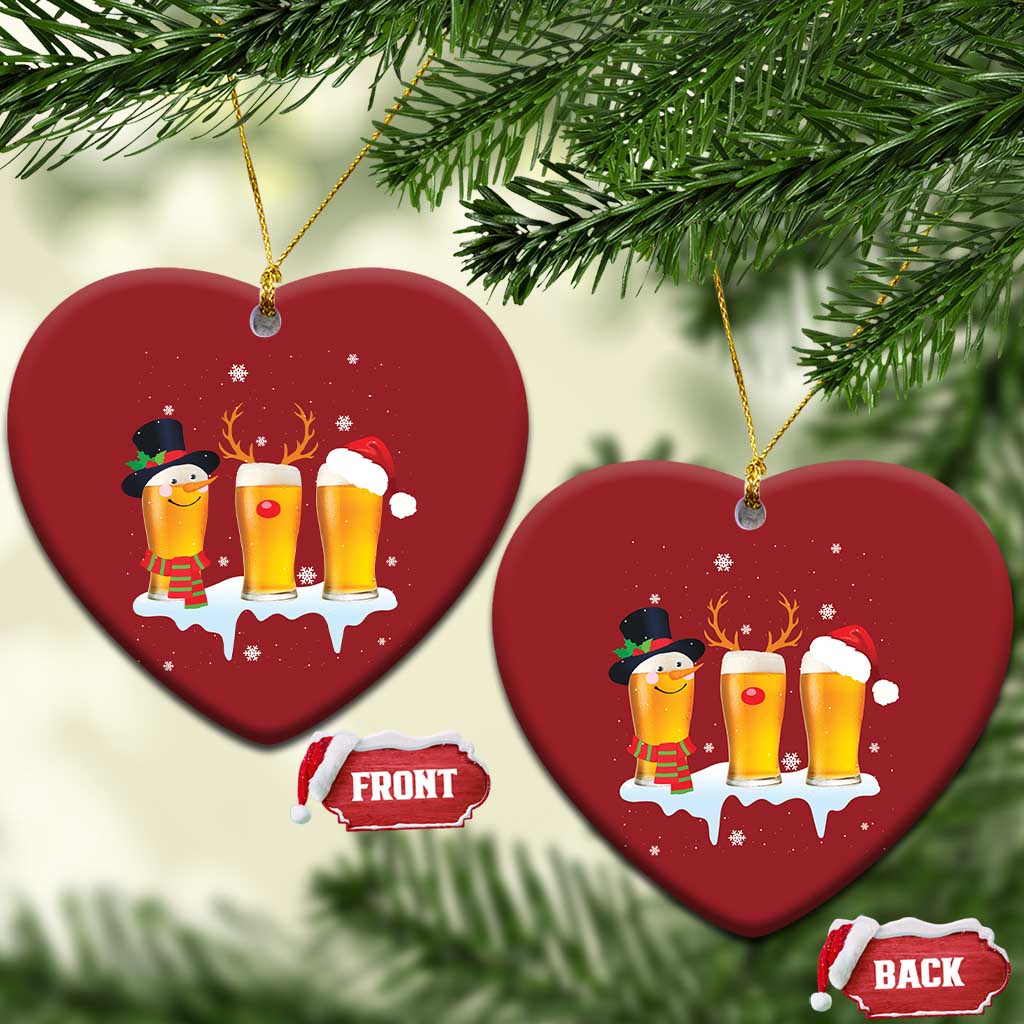 Funny Beer Christmas Ornament Reindeer Santa Drinking Lovers TS10