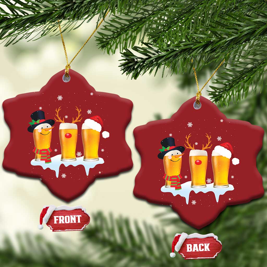 Funny Beer Christmas Ornament Reindeer Santa Drinking Lovers TS10