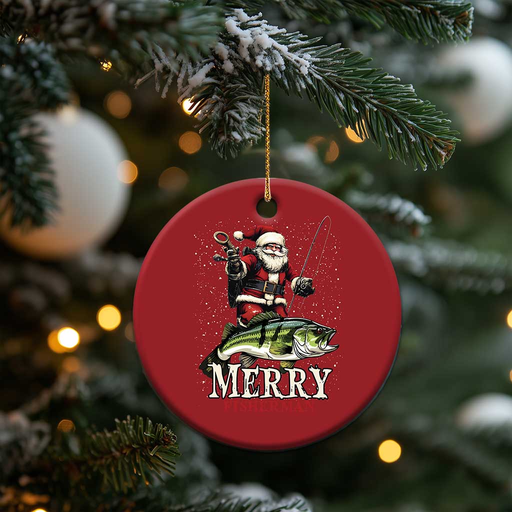 Fishing Gifts Christmas Ornament Merry Fisherman Santa Claus Fish Fishing Rod TS10