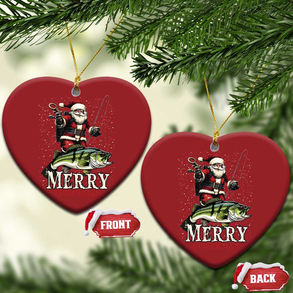 Fishing Gifts Christmas Ornament Merry Fisherman Santa Claus Fish Fishing Rod TS10
