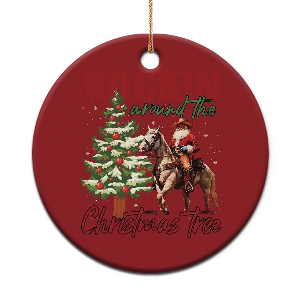 Western Christmas Ornament Vintage 90s Cowboy Santa Claus Xmas Tree TS10