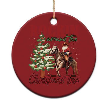 Western Christmas Ornament Vintage 90s Cowboy Santa Claus Xmas Tree TS10