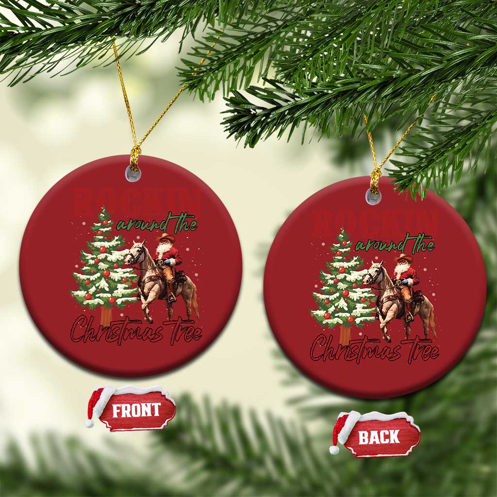 Western Christmas Ornament Vintage 90s Cowboy Santa Claus Xmas Tree TS10