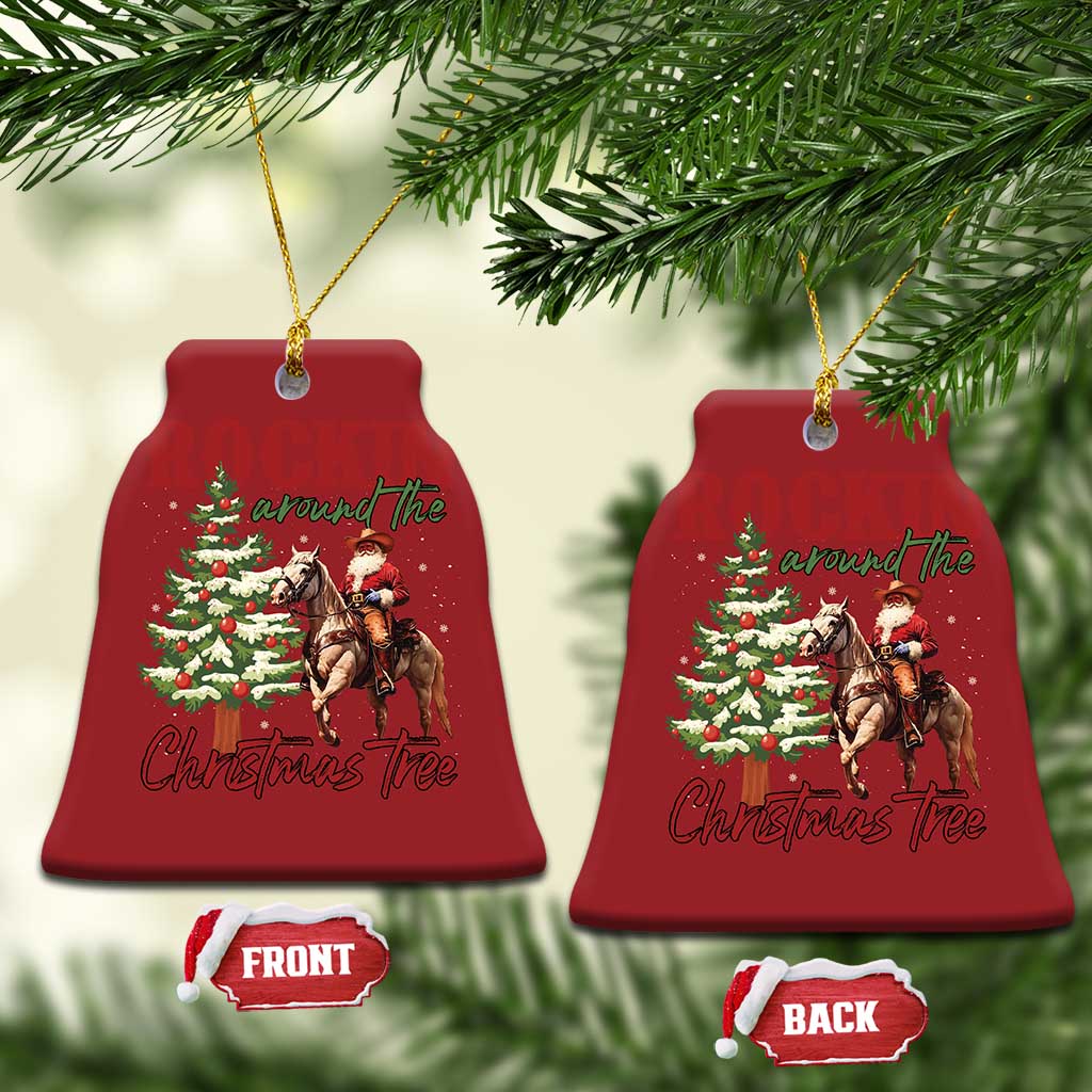 Western Christmas Ornament Vintage 90s Cowboy Santa Claus Xmas Tree TS10