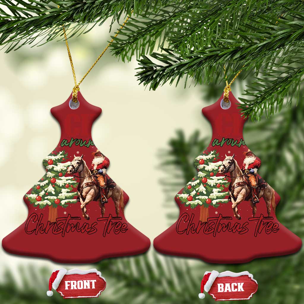 Western Christmas Ornament Vintage 90s Cowboy Santa Claus Xmas Tree TS10