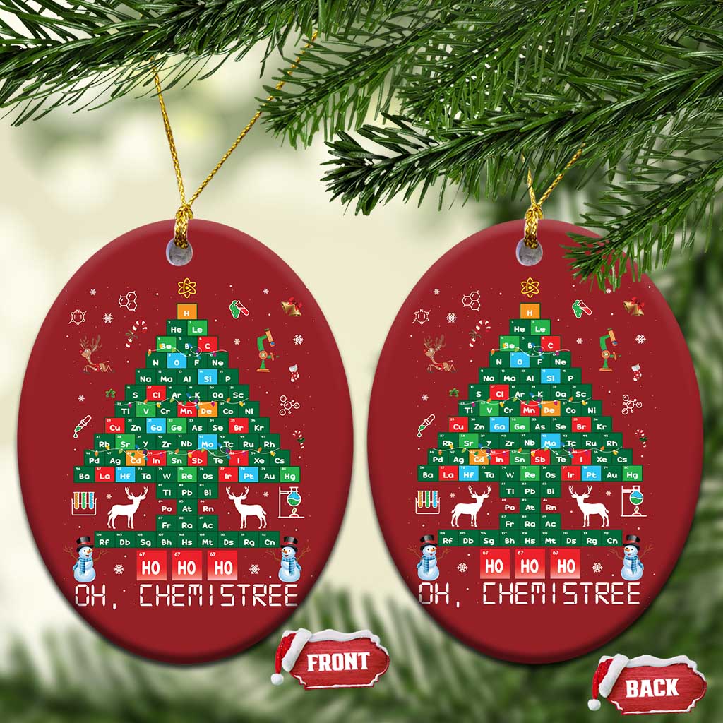 Xmas Chemistry Teacher Christmas Ornament Oh Chemistree Laboratory Lab Tech Teacher Xmas Gift TS10