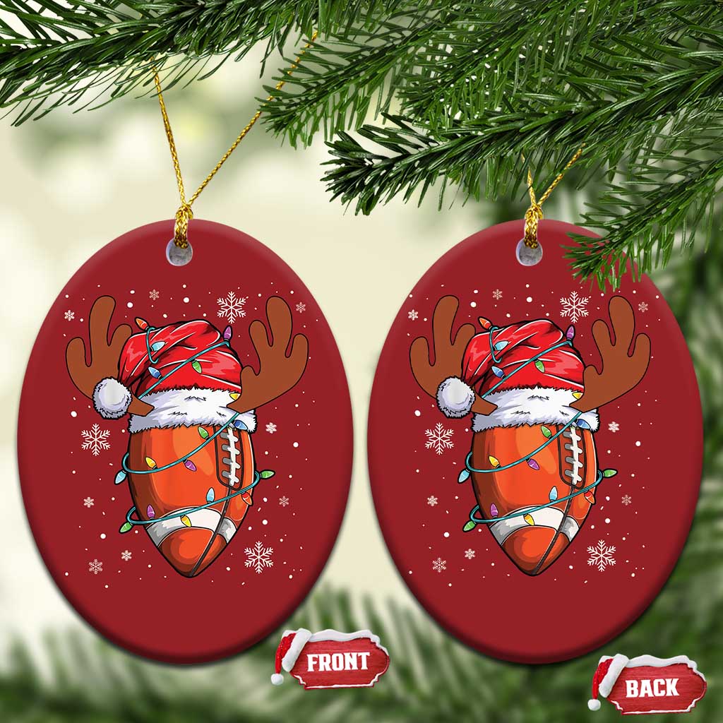 Xmas Football Christmas Ornament For Men Boys Santa Sports Player TS10