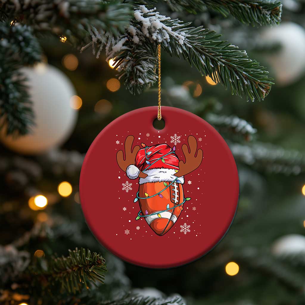 Xmas Football Christmas Ornament For Men Boys Santa Sports Player TS10