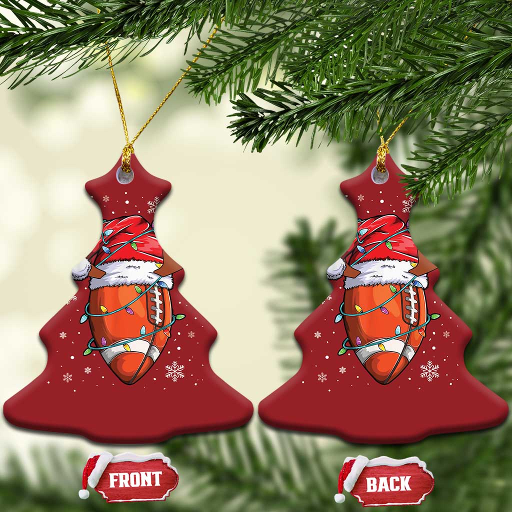 Xmas Football Christmas Ornament For Men Boys Santa Sports Player TS10