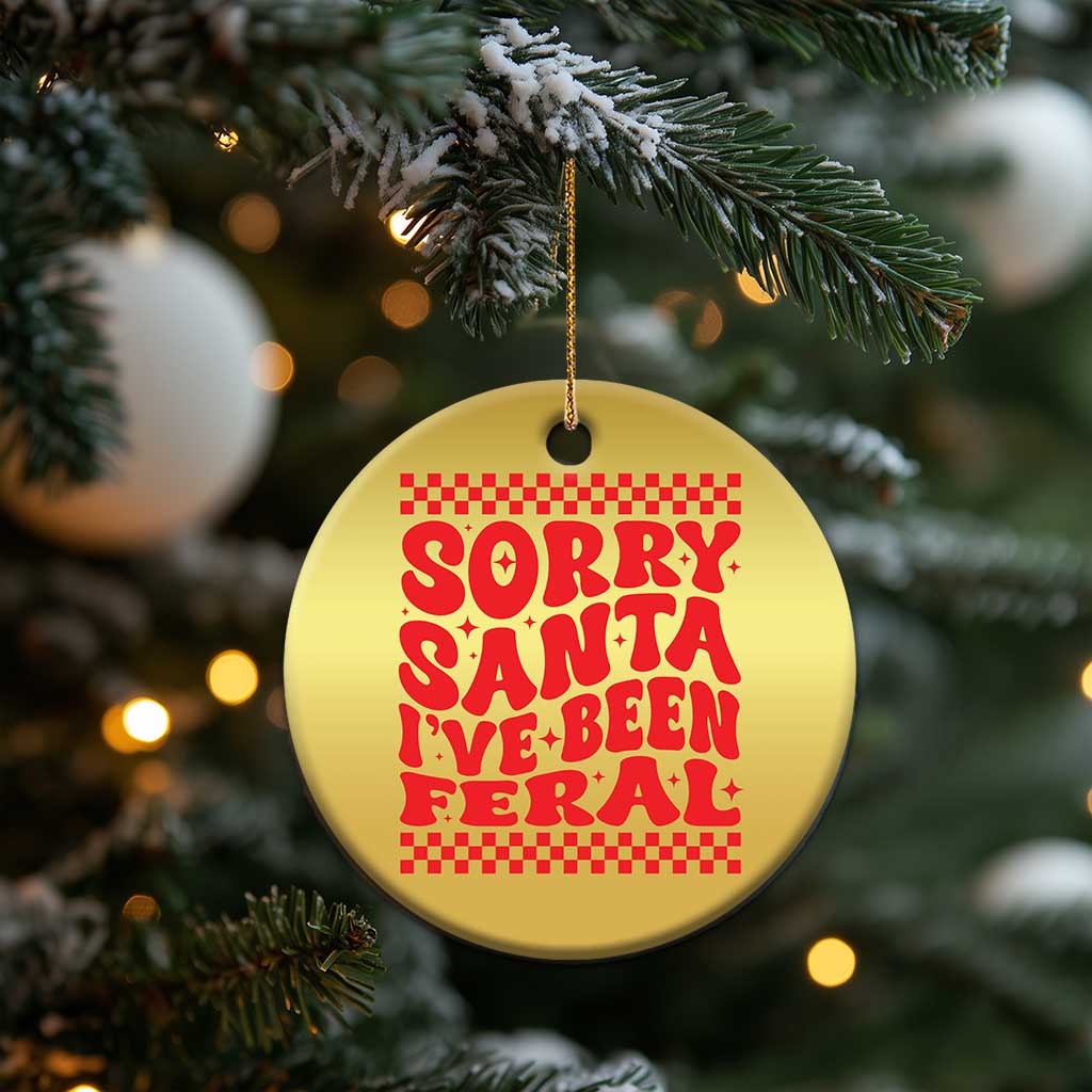 Baby Christmas Ornament Sorry Santa I've Been Feral Toddler Kids TS10