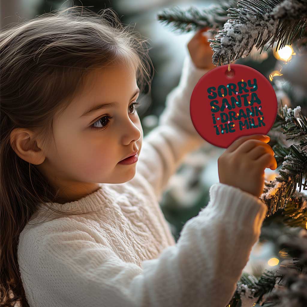 Baby Christmas Ornament Sorry Santa I Drank The Milk Xmas Lights Toddler TS10
