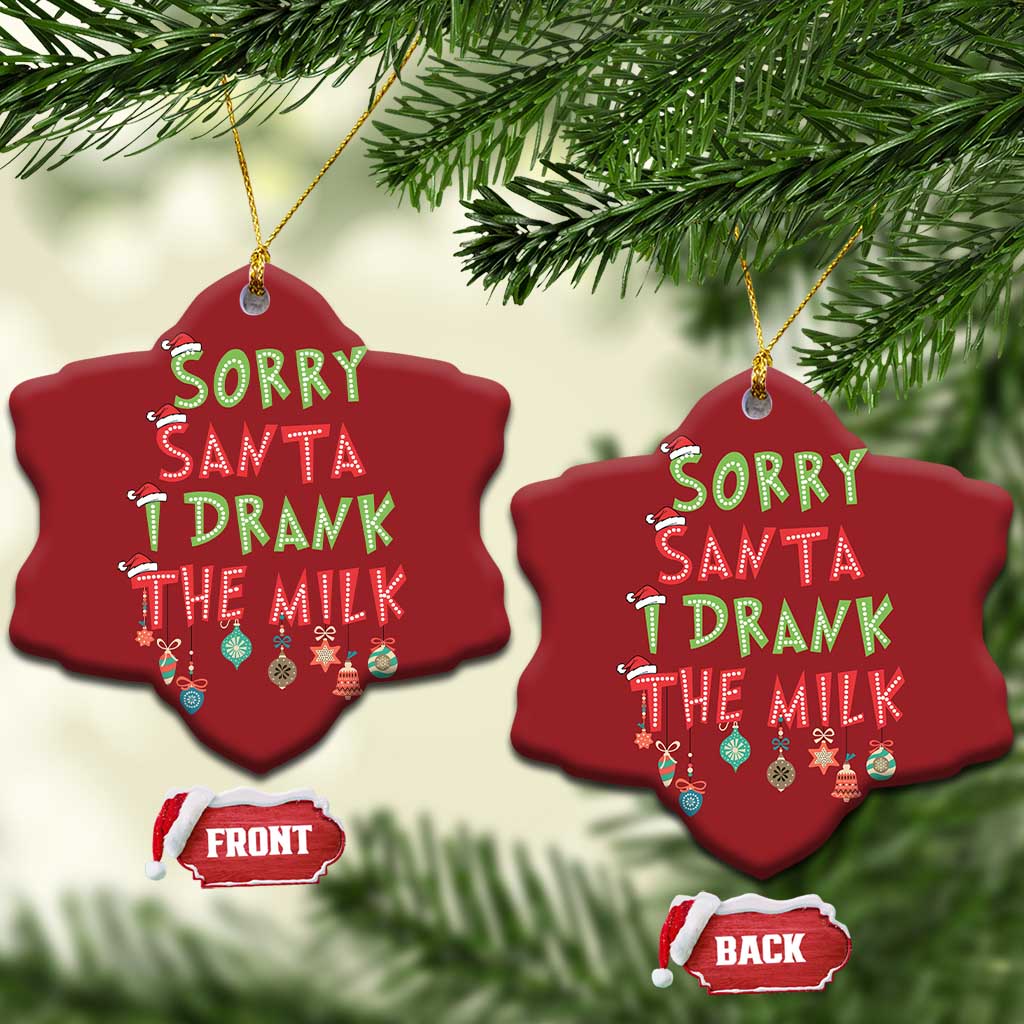 Baby Christmas Ornament Sorry Santa I Drank The Milk TS10