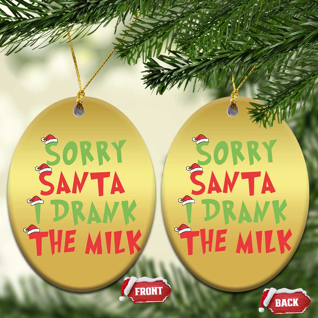 Baby Christmas Ornament Sorry Santa I Drank The Milk Santa Hat TS10