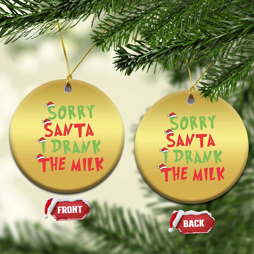 Baby Christmas Ornament Sorry Santa I Drank The Milk Santa Hat TS10