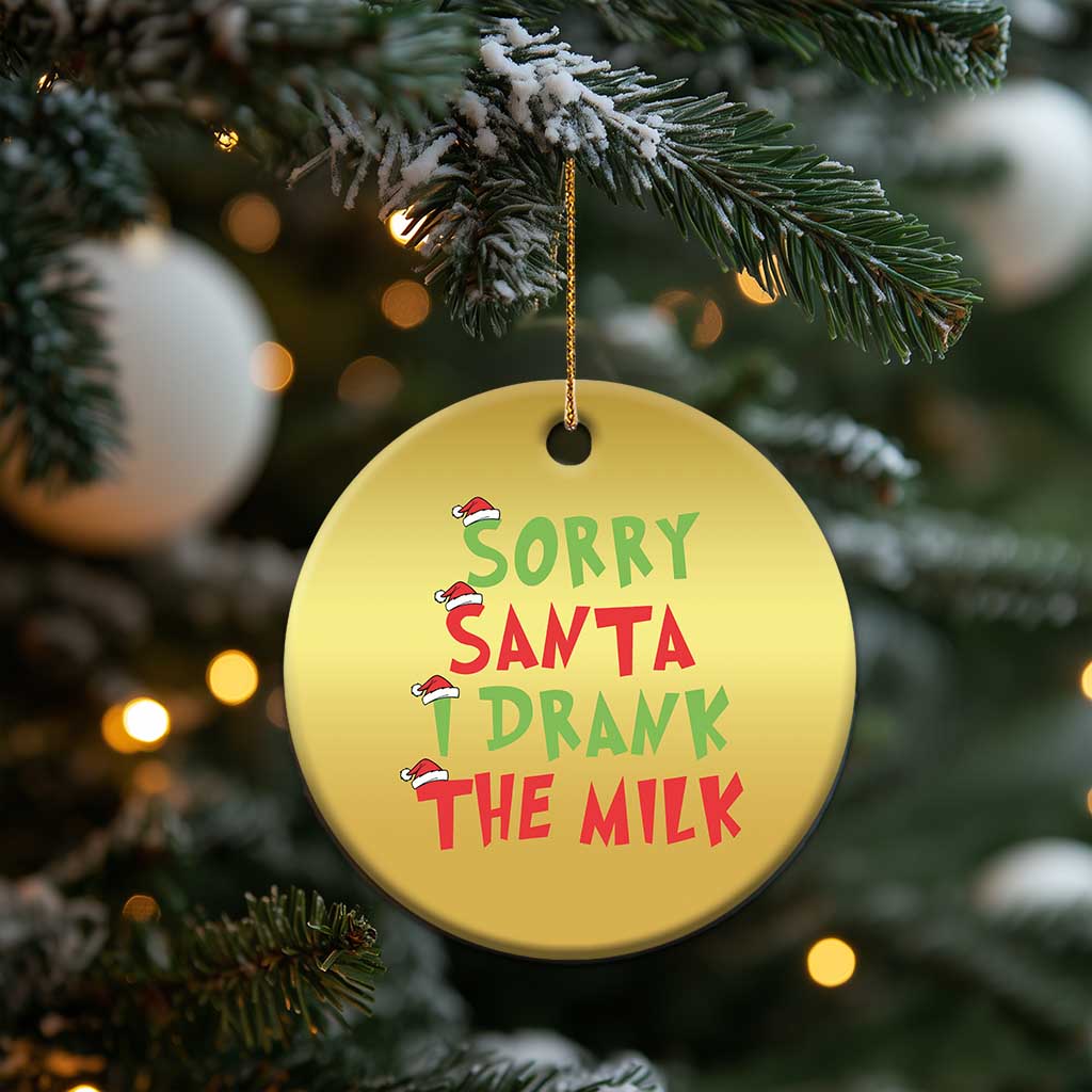 Baby Christmas Ornament Sorry Santa I Drank The Milk Santa Hat TS10
