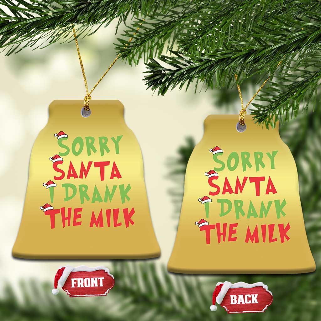 Baby Christmas Ornament Sorry Santa I Drank The Milk Santa Hat TS10