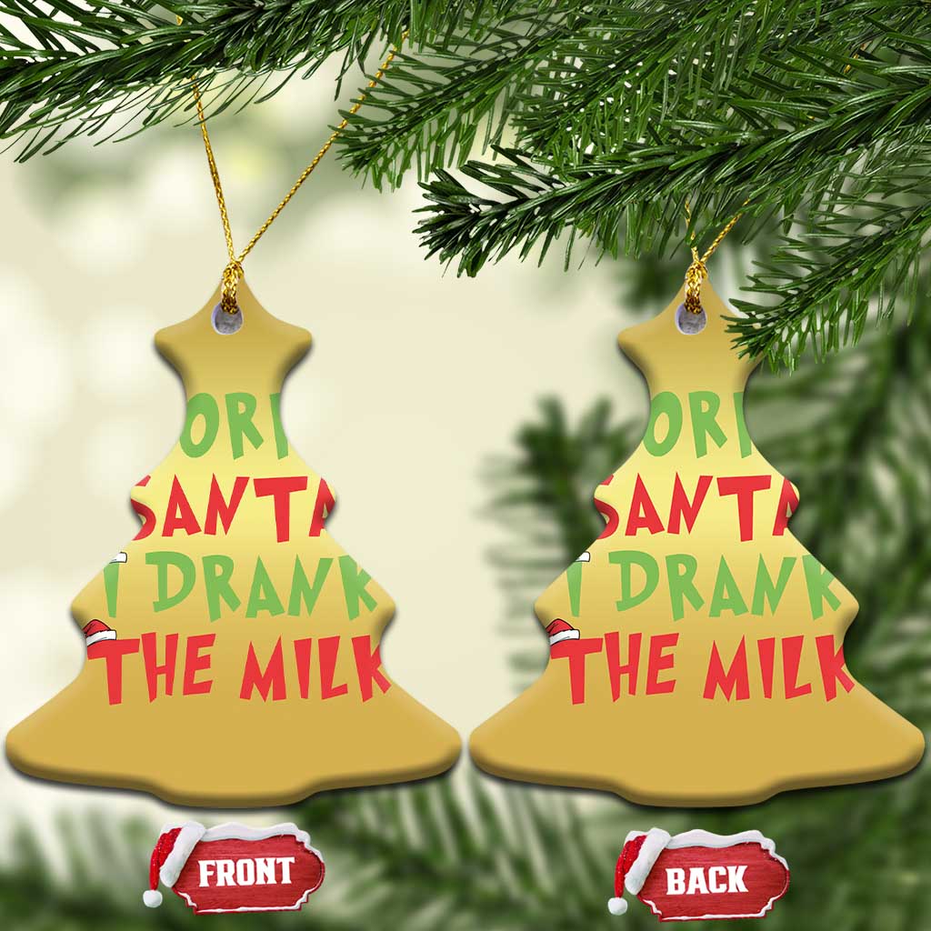 Baby Christmas Ornament Sorry Santa I Drank The Milk Santa Hat TS10