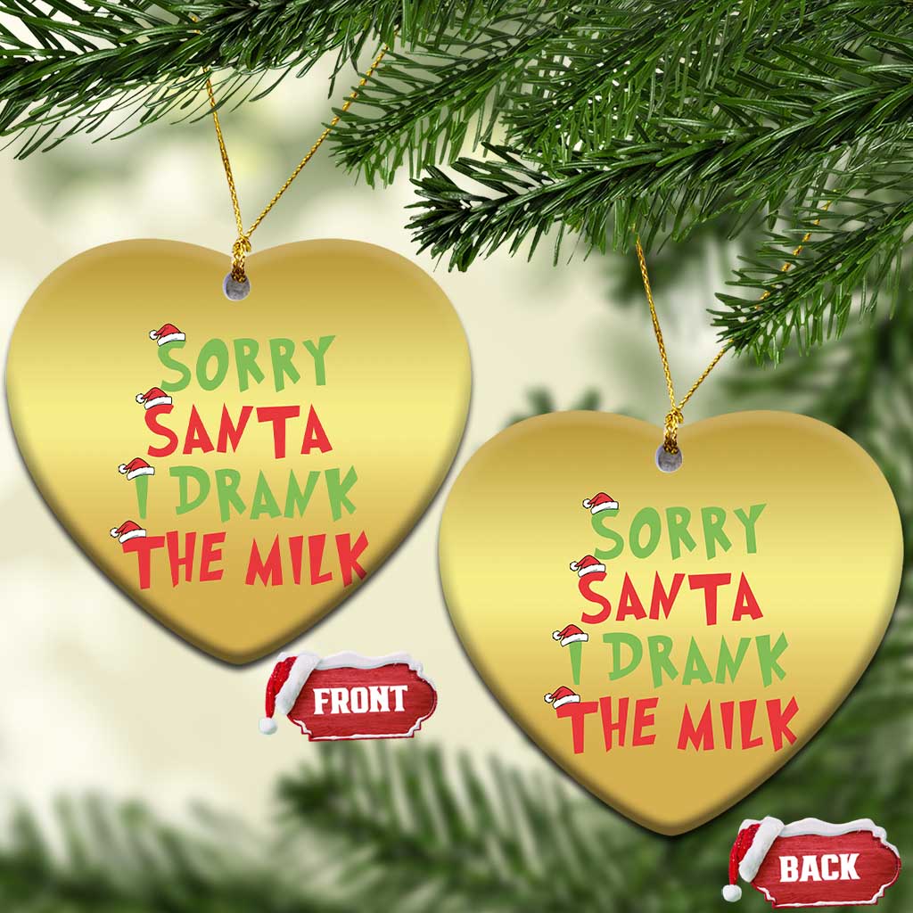 Baby Christmas Ornament Sorry Santa I Drank The Milk Santa Hat TS10