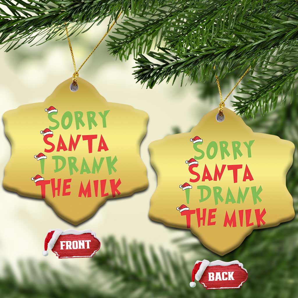 Baby Christmas Ornament Sorry Santa I Drank The Milk Santa Hat TS10