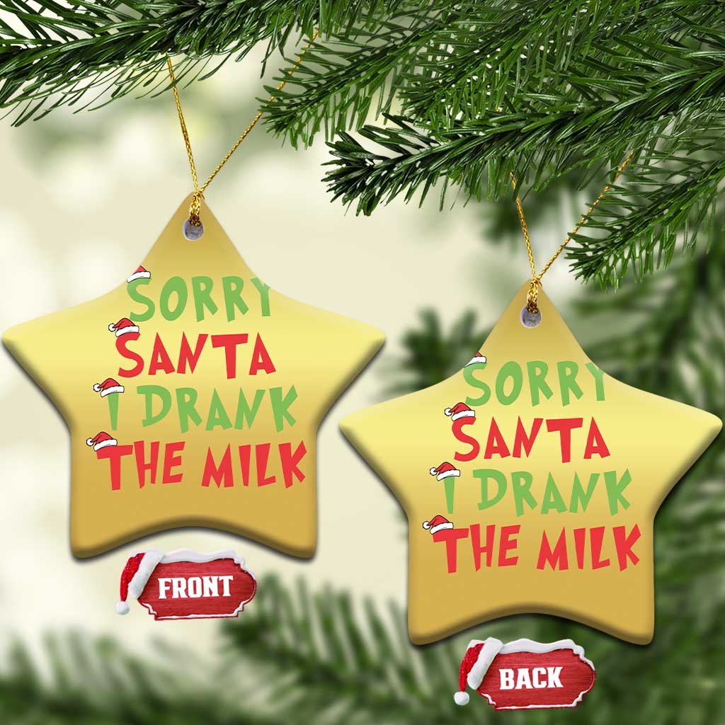 Baby Christmas Ornament Sorry Santa I Drank The Milk Santa Hat TS10