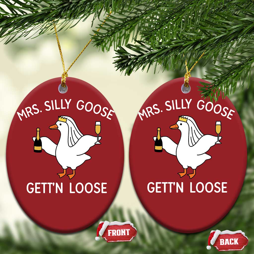 Mrs. Silly Goose Bride Christmas Ornament Funny Goose Lovers TS10