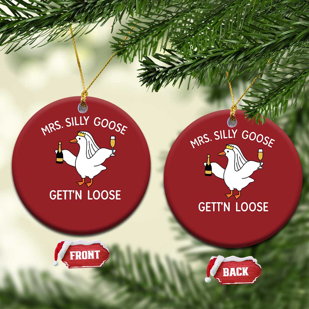 Mrs. Silly Goose Bride Christmas Ornament Funny Goose Lovers TS10