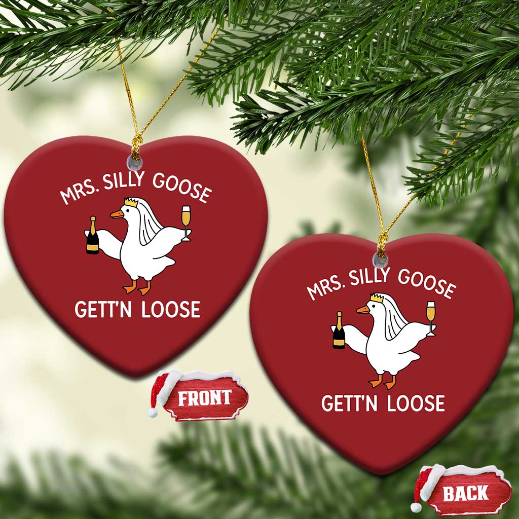 Mrs. Silly Goose Bride Christmas Ornament Funny Goose Lovers TS10