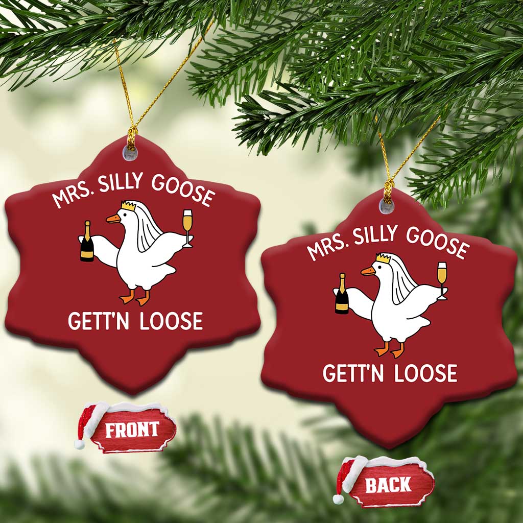 Mrs. Silly Goose Bride Christmas Ornament Funny Goose Lovers TS10