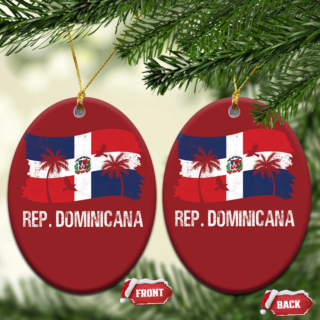Dominican Republic Flag Christmas Ornament Island Pride Caribbean Heritage TS10