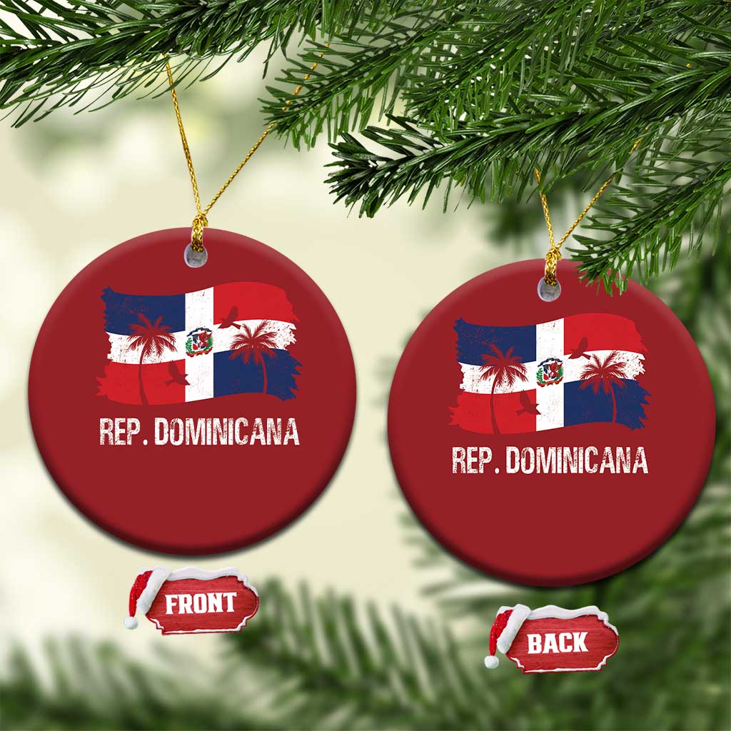 Dominican Republic Flag Christmas Ornament Island Pride Caribbean Heritage TS10