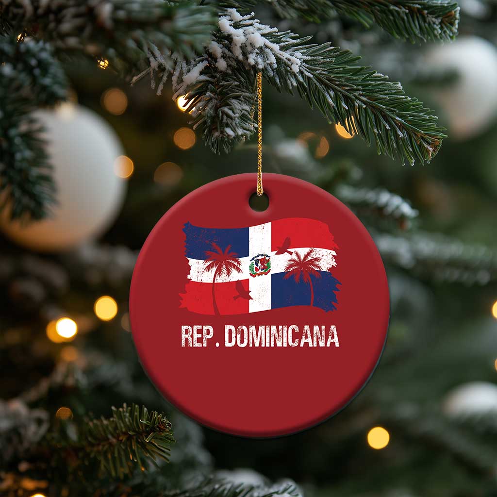 Dominican Republic Flag Christmas Ornament Island Pride Caribbean Heritage TS10