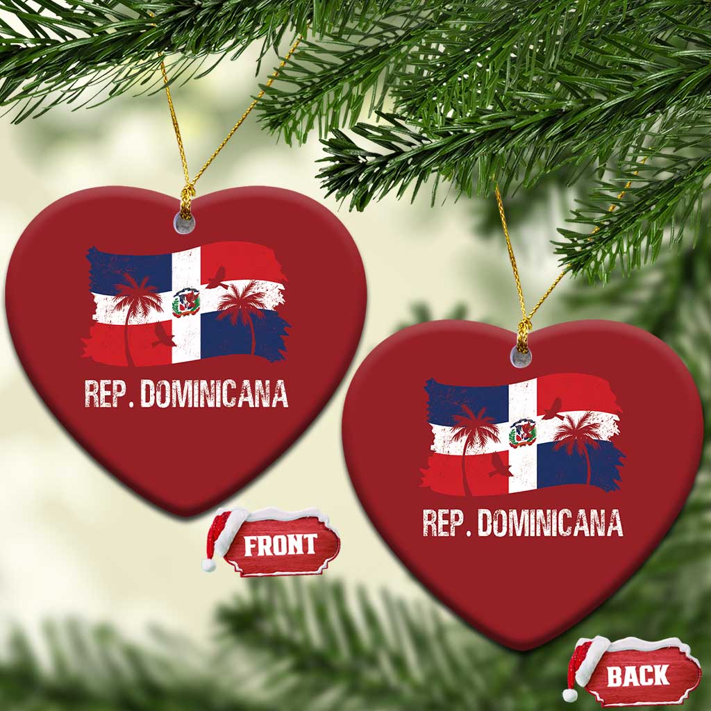 Dominican Republic Flag Christmas Ornament Island Pride Caribbean Heritage TS10