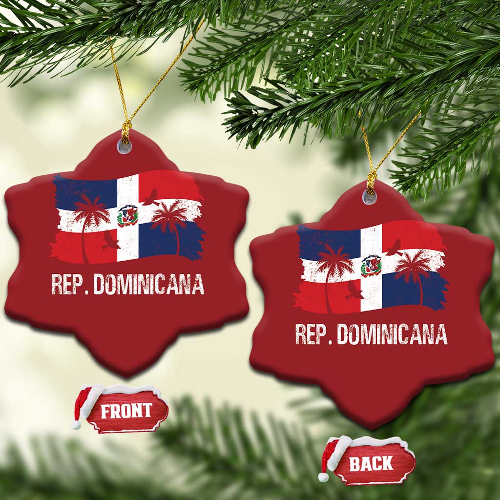 Dominican Republic Flag Christmas Ornament Island Pride Caribbean Heritage TS10
