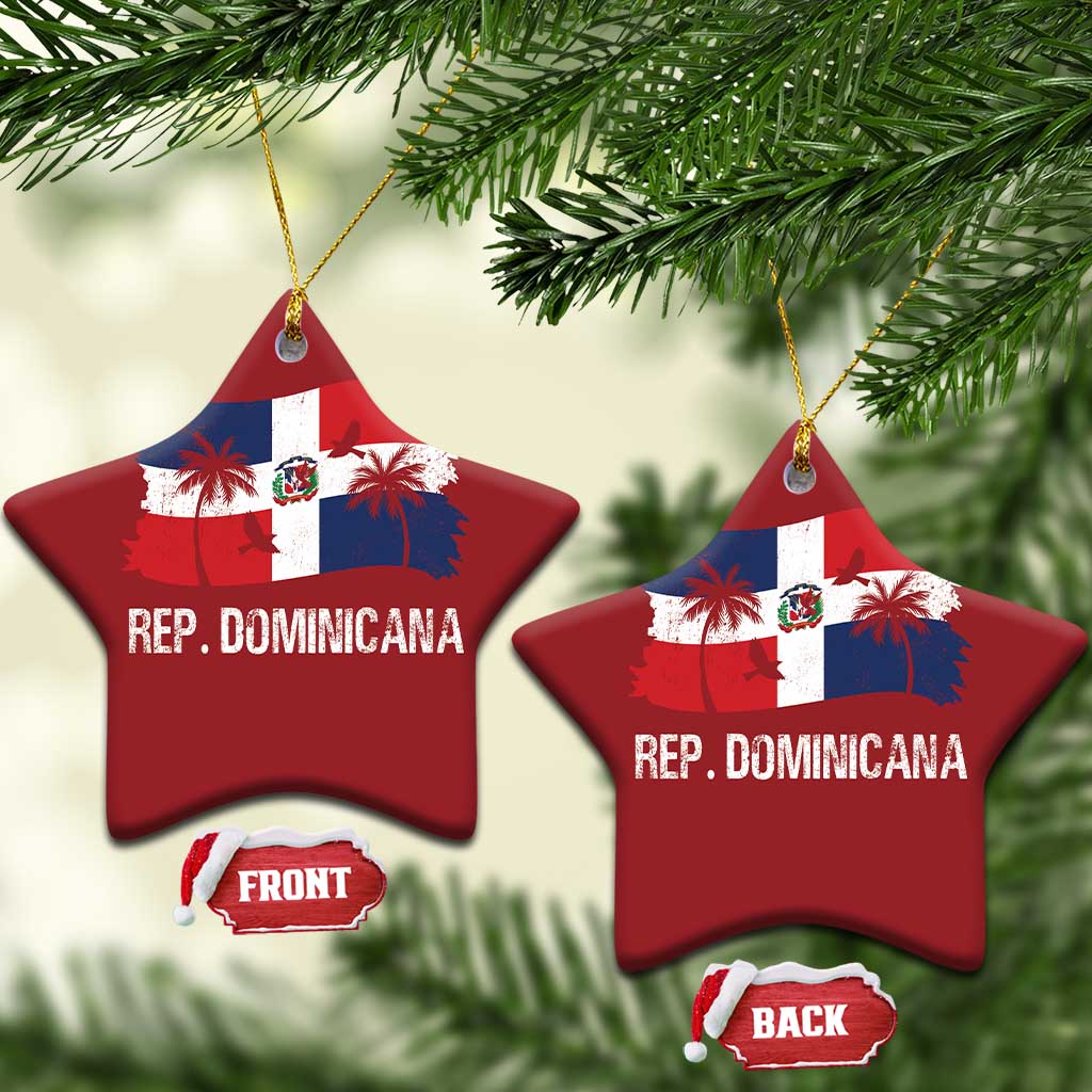 Dominican Republic Flag Christmas Ornament Island Pride Caribbean Heritage TS10