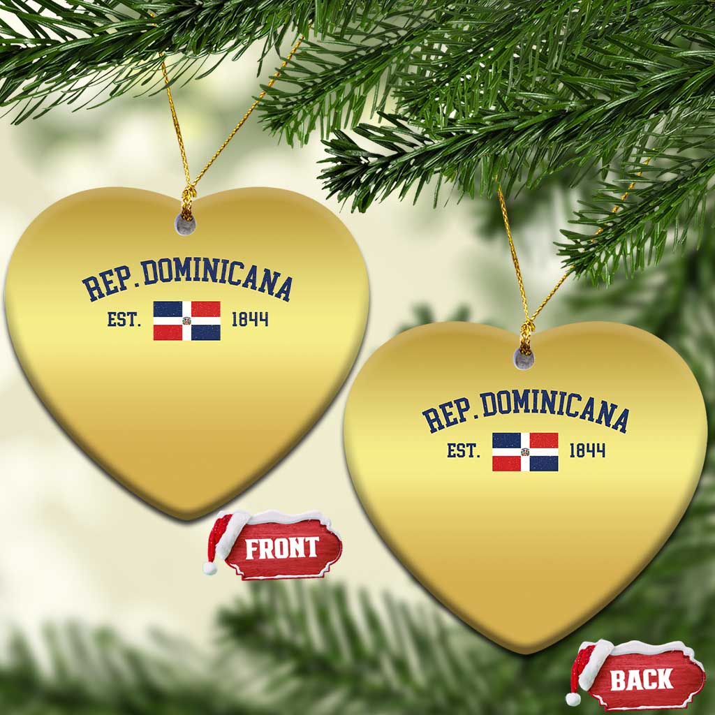 Dominican Republic Christmas Ornament Vintage Distressed Varsity Rep Dominicana Flag TS10