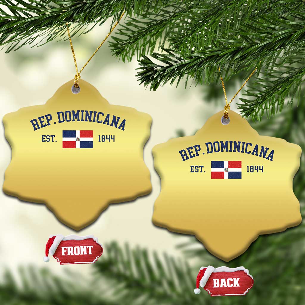 Dominican Republic Christmas Ornament Vintage Distressed Varsity Rep Dominicana Flag TS10