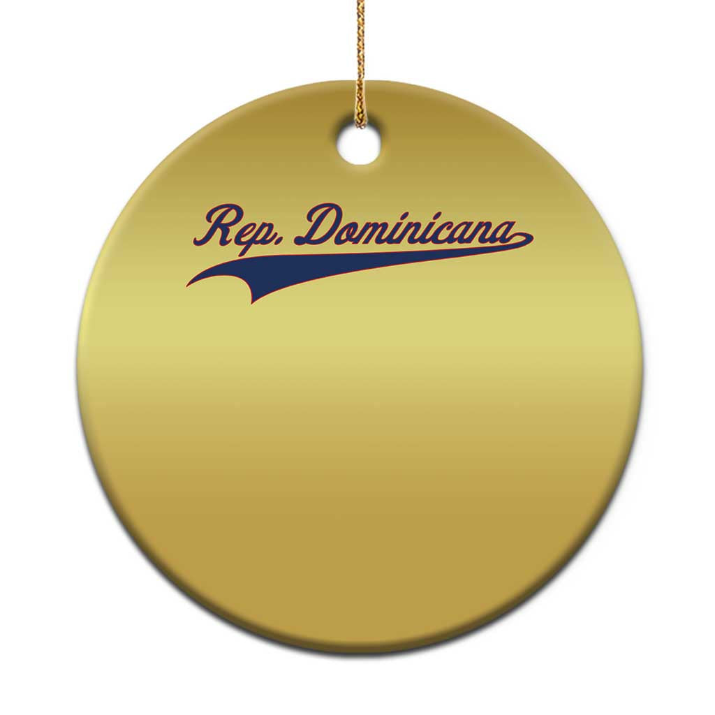 Dominican Republic Christmas Ornament Rep Dominicana Vintage Flag Baseball Script TS10