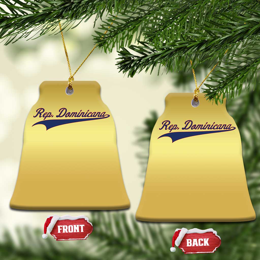 Dominican Republic Christmas Ornament Rep Dominicana Vintage Flag Baseball Script TS10