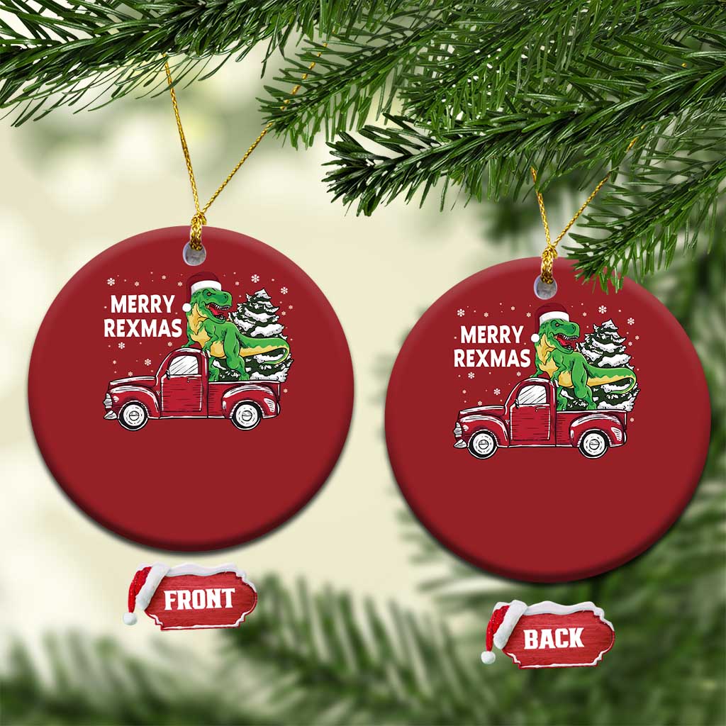 Dinosaur Christmas Tree Christmas Ornament Merry Rexmas Xmas Pet Dino Trex Red Truck Family TS10