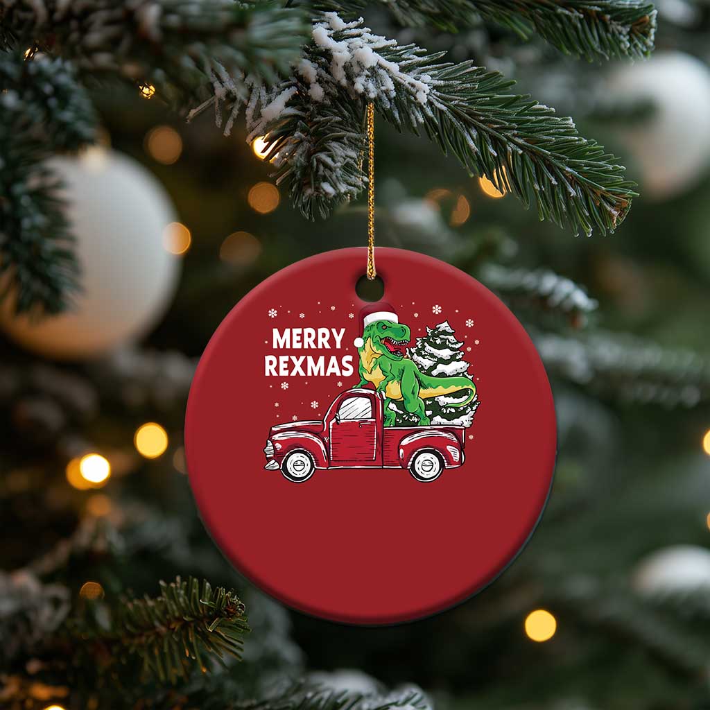 Dinosaur Christmas Tree Christmas Ornament Merry Rexmas Xmas Pet Dino Trex Red Truck Family TS10
